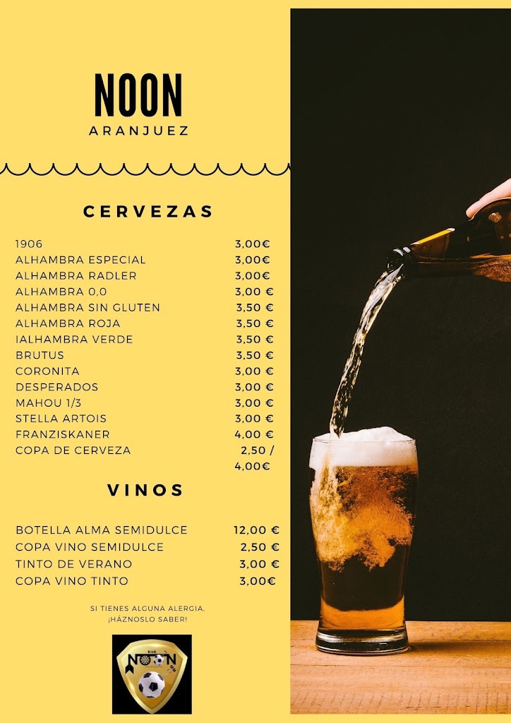 BAR NOON — Carta
