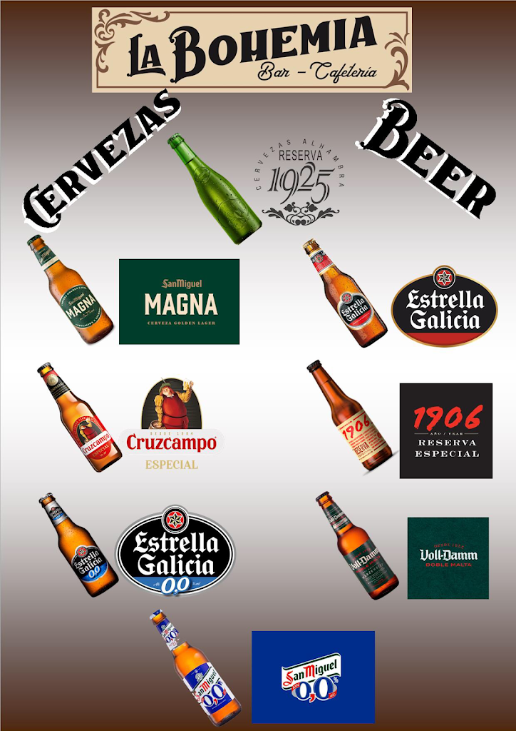 Bar Cafeteria La Bohemia — Carta