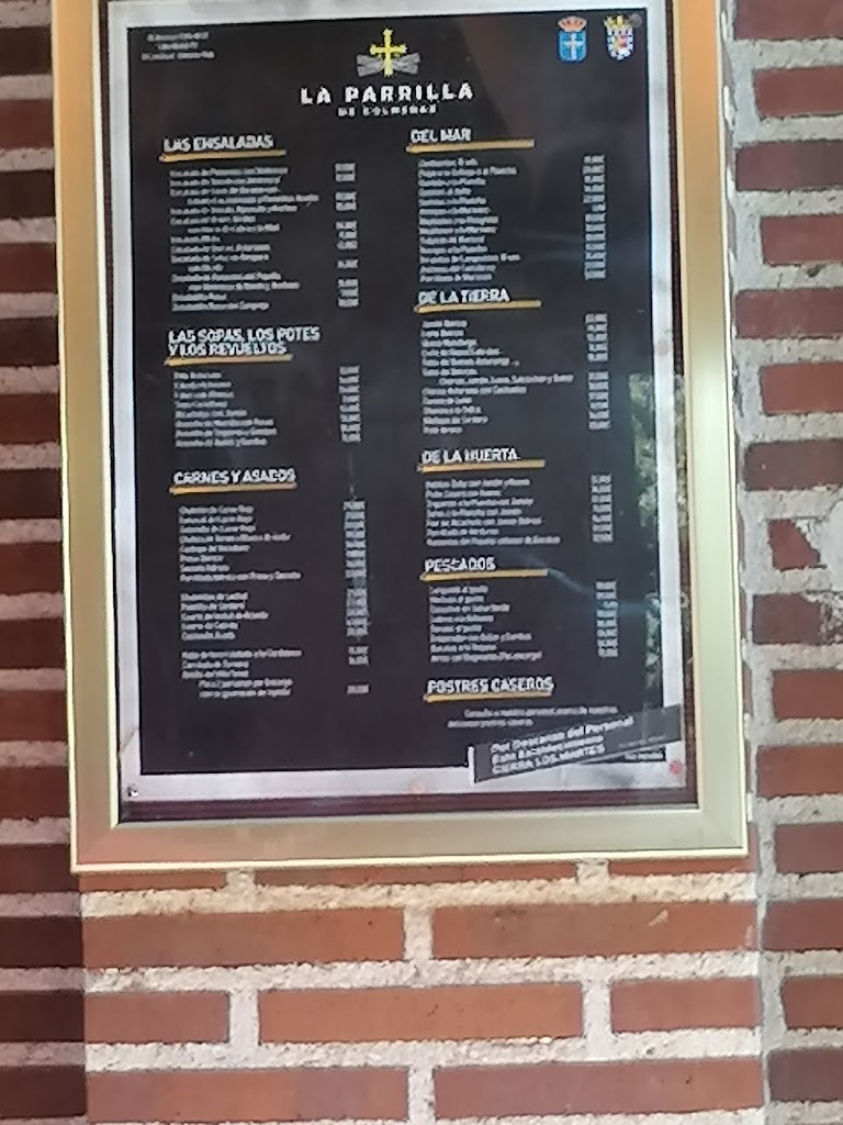 Restaurante la Parrilla de Colmenar — Carta