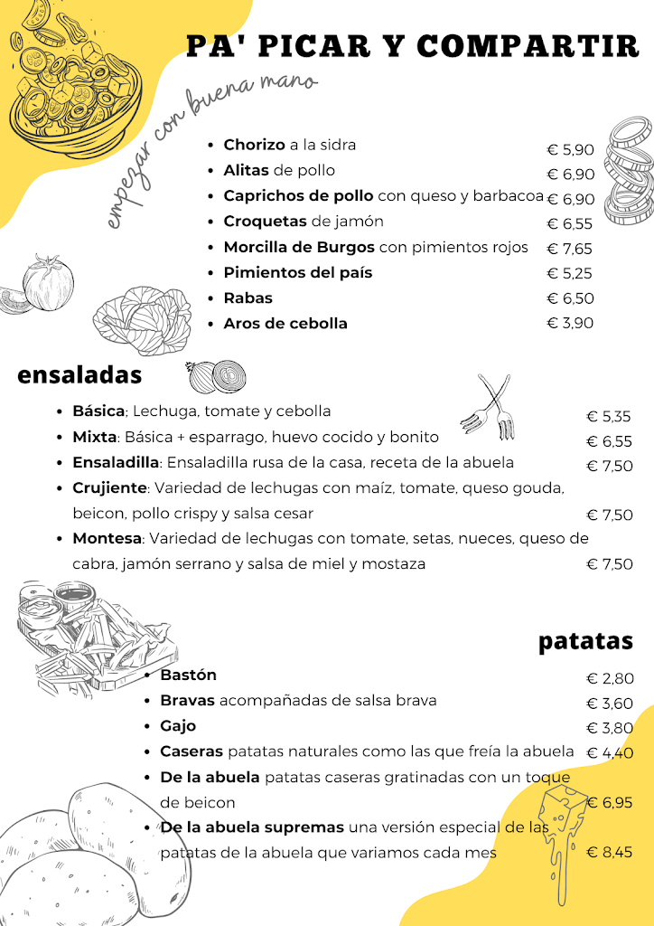 El Bocata de la Abuela — Carta