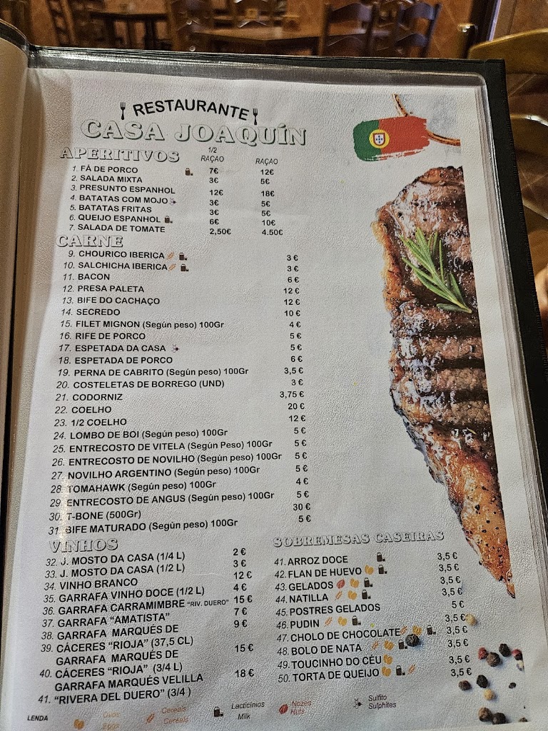 Casa Joaquin / El Colesterol — Carta
