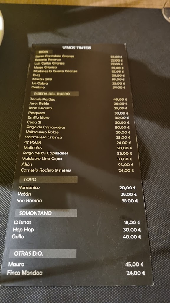 La Tavherna — Carta