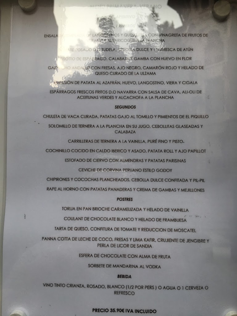 Restaurante Yoldi — Carta