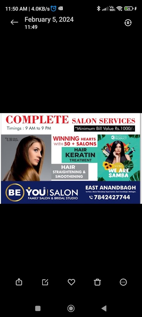 Be You Salon Unisex Hair Style Salon East Anandbagh