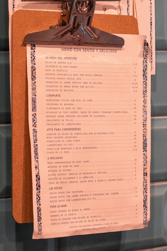 La Consentida Marbella — Carta