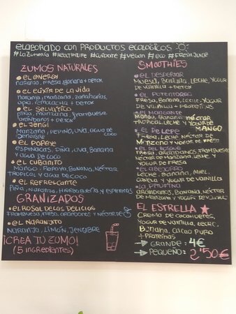 La Zumeria — Carta