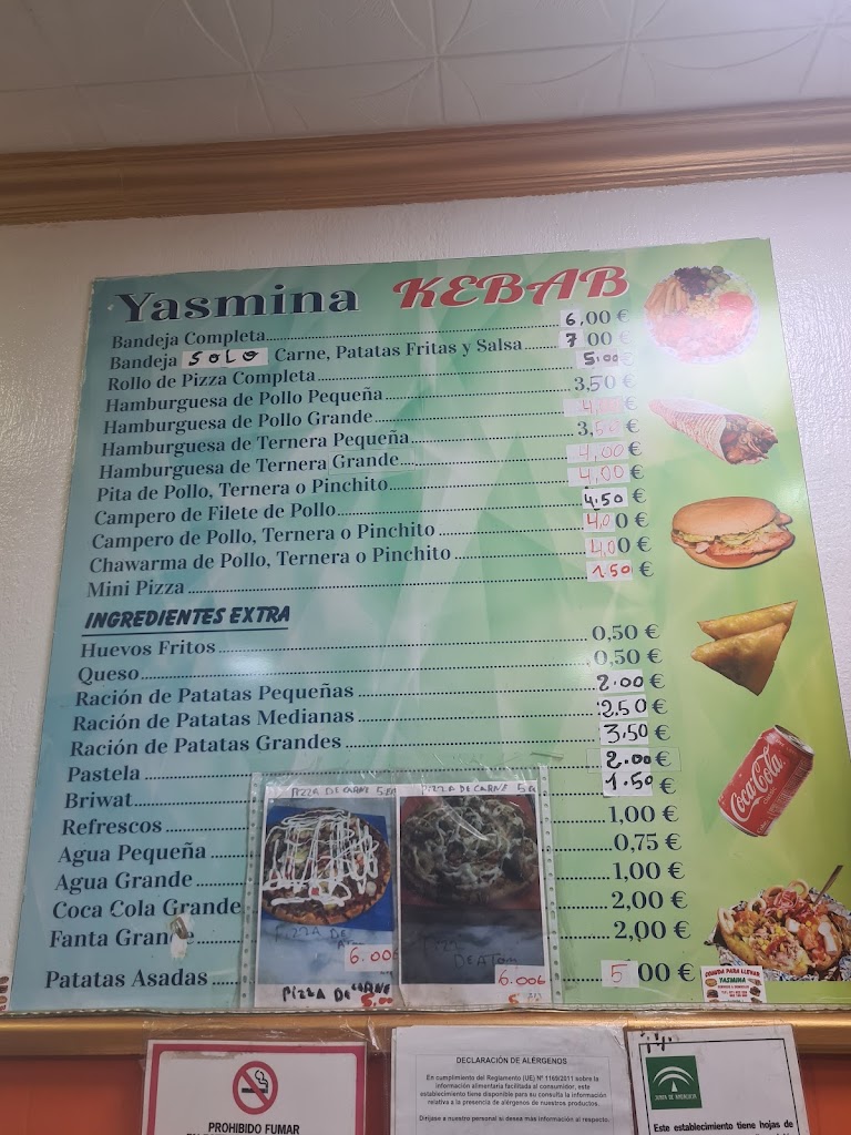 Comida Para Llevar Yasmina — Carta