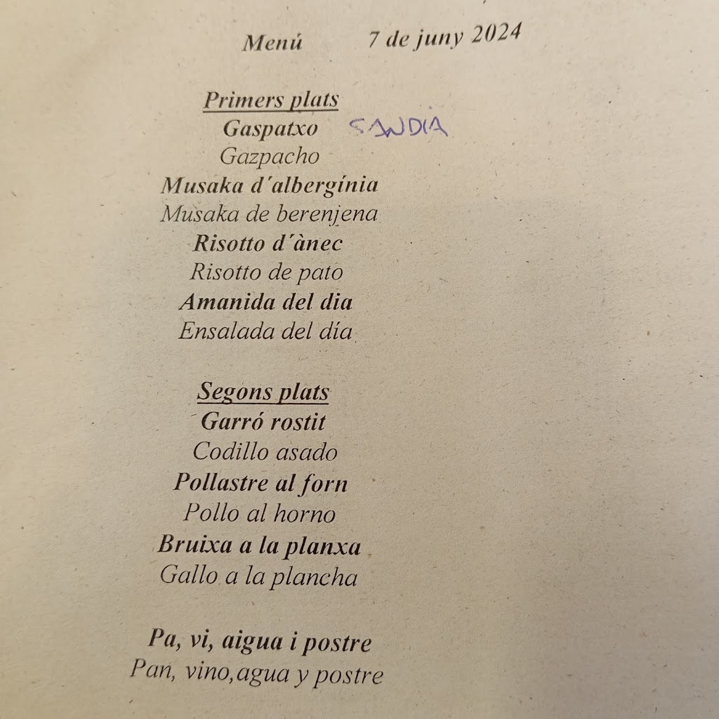 La Cuineta Del Poligon — Carta