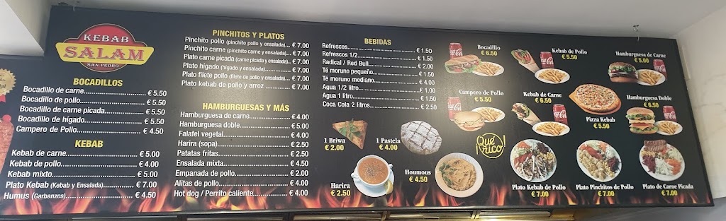 Restaurante Salam Kebab — Carta
