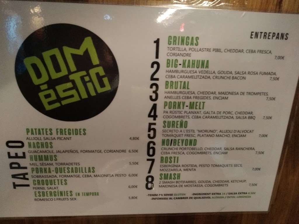Domestic bar — Carta