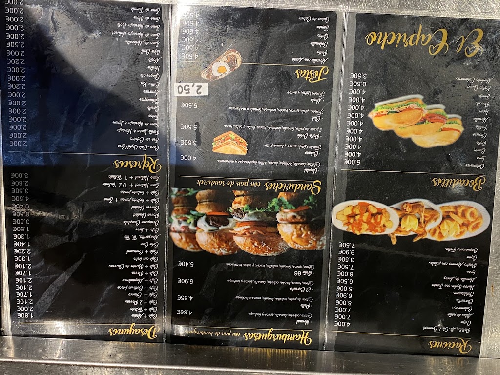 Cafeteria El Capricho — Carta