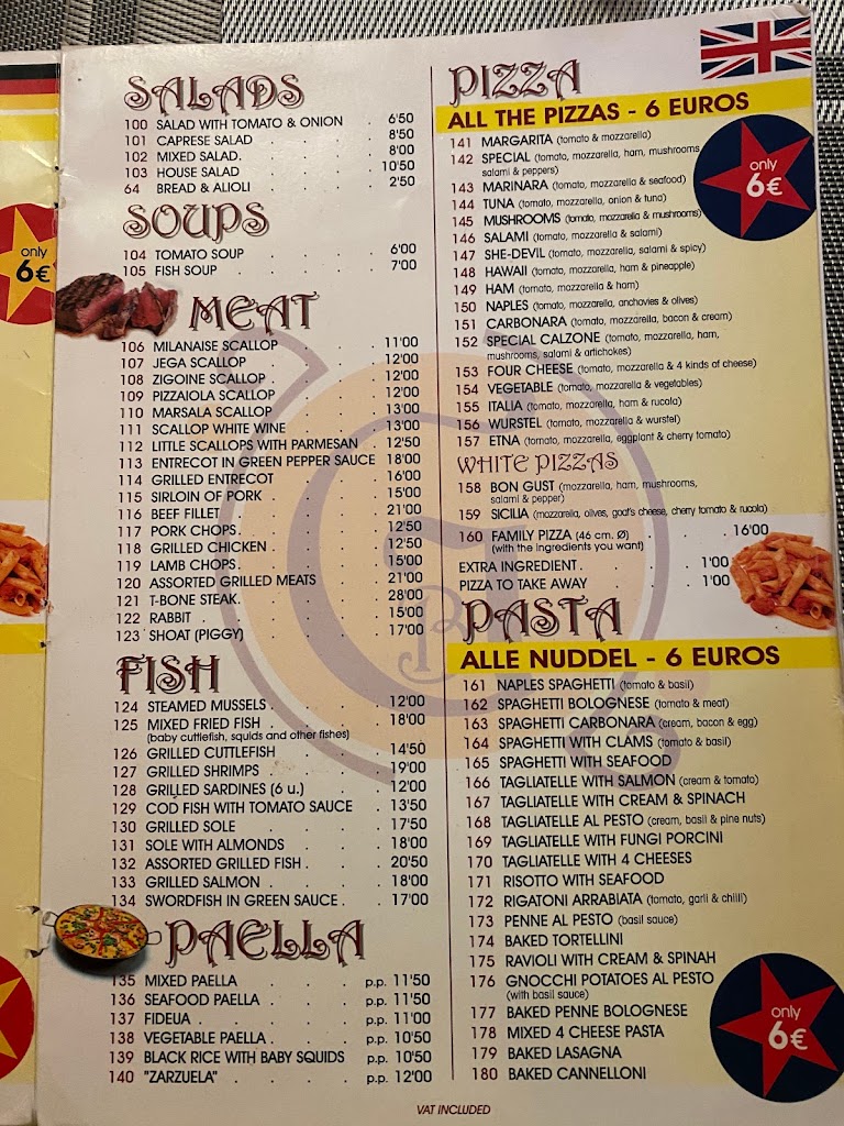 IL Gusto A Tabola — Carta