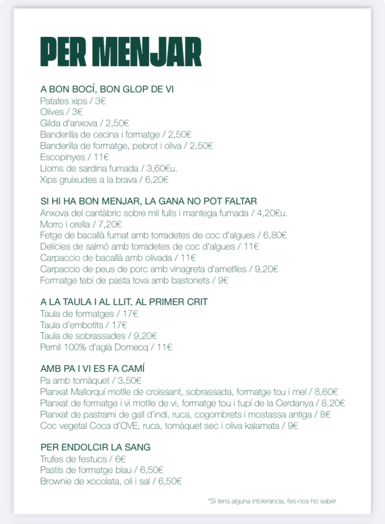 La Indomita — Carta