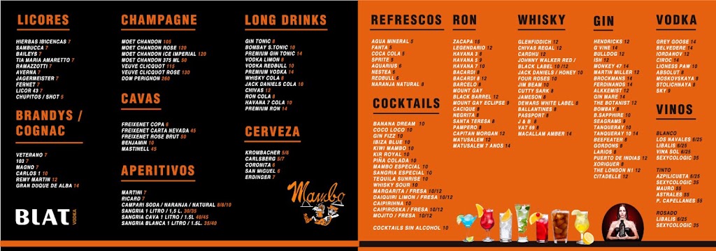 Bar Mambo — Carta