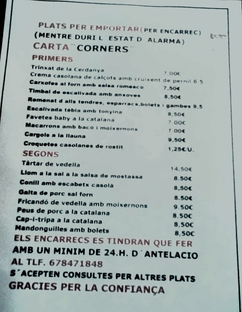 Bar Corners 47 — Carta