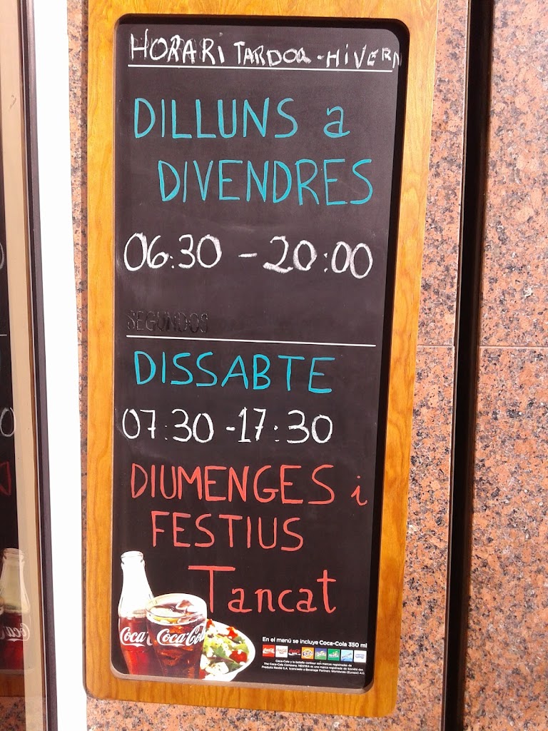 Cafeteria L'Empordanet — Carta