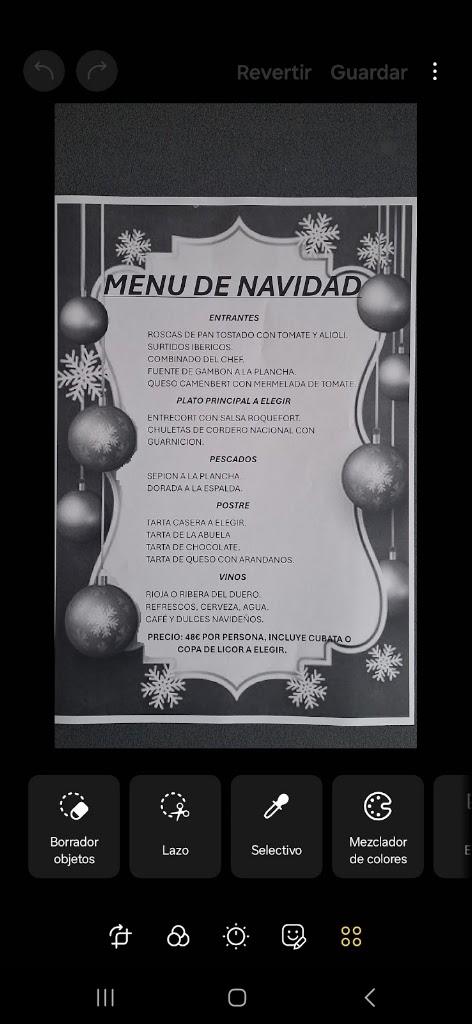 Bar Cafeteria Tina — Carta