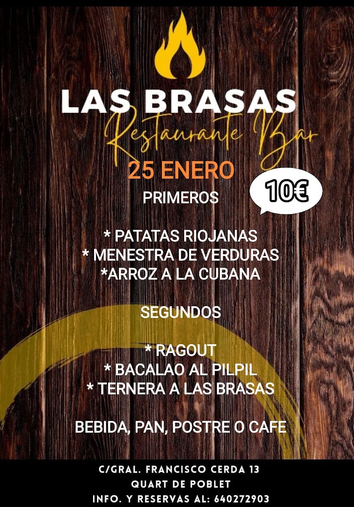 Bar Restaurante Las Brasas — Carta