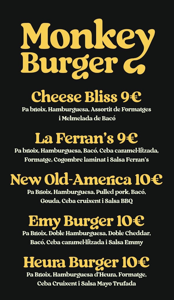 Monkey Burger — Carta