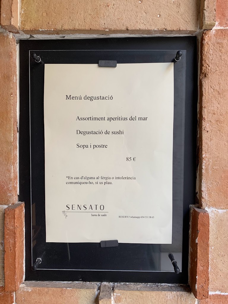 Restaurante SENSATO — Carta