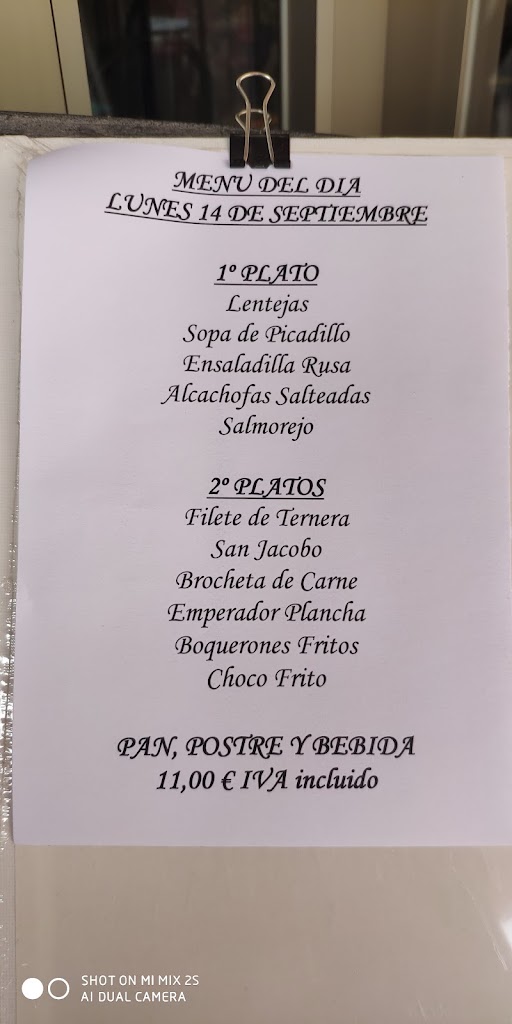 Restaurante Casa Garrido Andujar — Carta