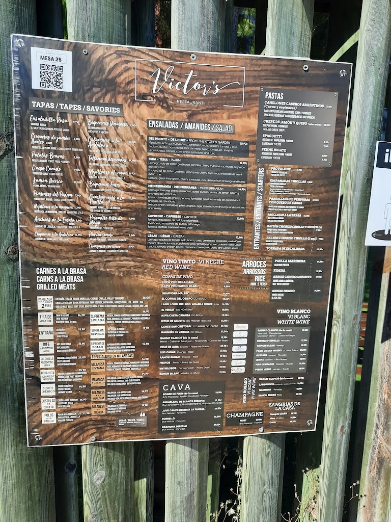 Restaurante Victor's — Carta