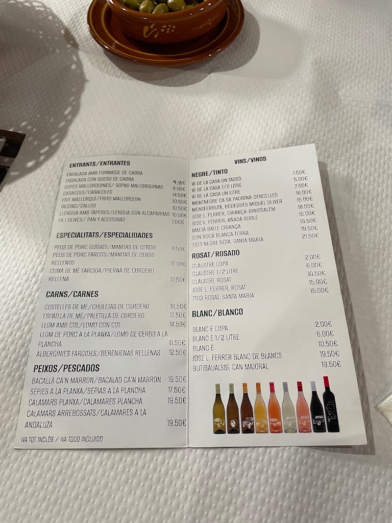 RESTAURANT CELLER CAN MARRON C.B. — Carta