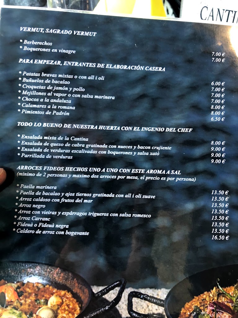 Cantina Marina Seca — Carta