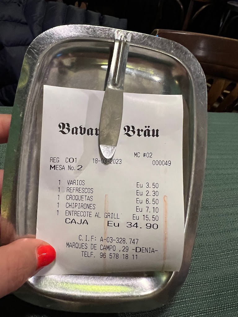 Cerveceria Bavaria Brau — Carta