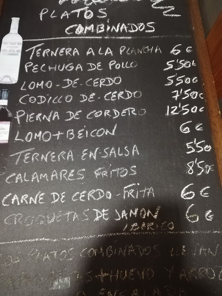 Bar Cafeteria Dominguez — Carta