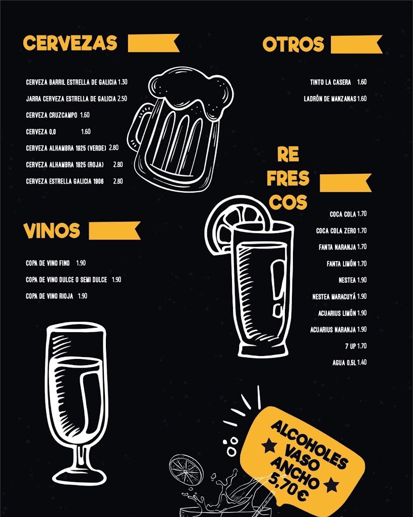 Restaurante El Pita Atlantico — Carta