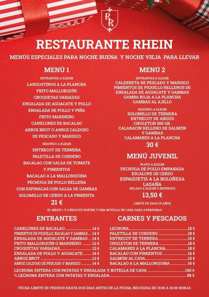 Restaurant Rhein Marratxi — Carta