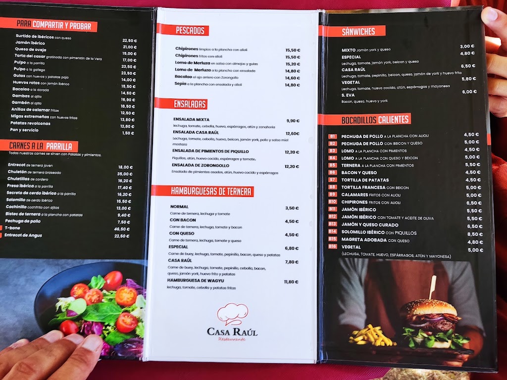 Restaurante Casa Raul — Carta