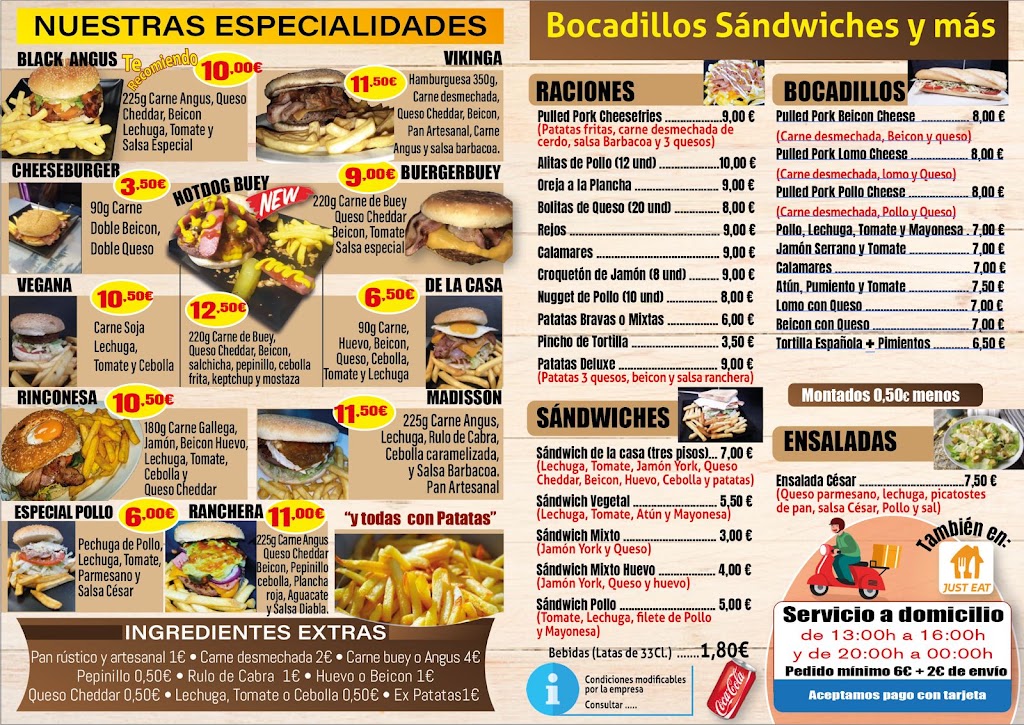 El Rincon Burgerbuey — Carta