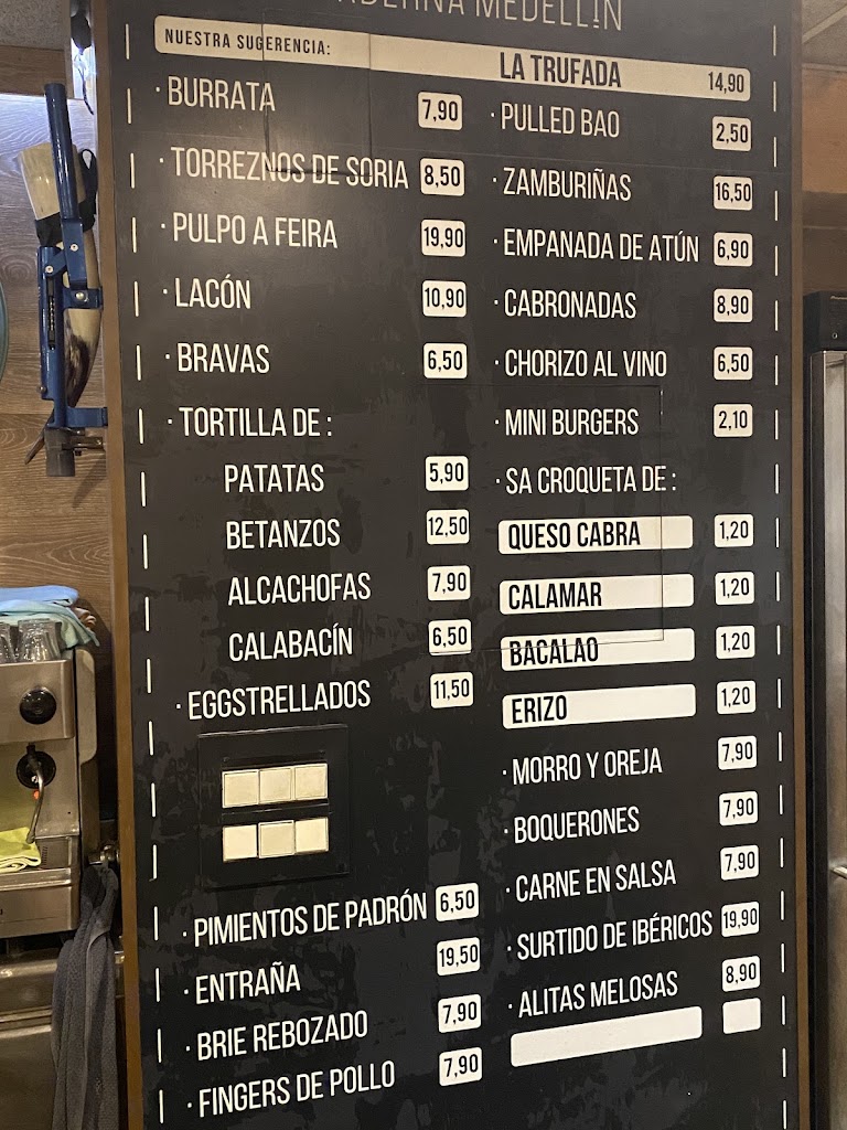 Taberna Medellin — Carta