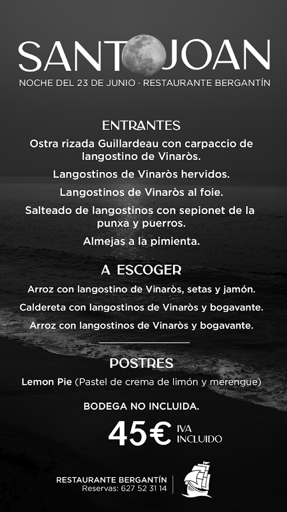 Restaurante Bergantin Vinaros — Carta
