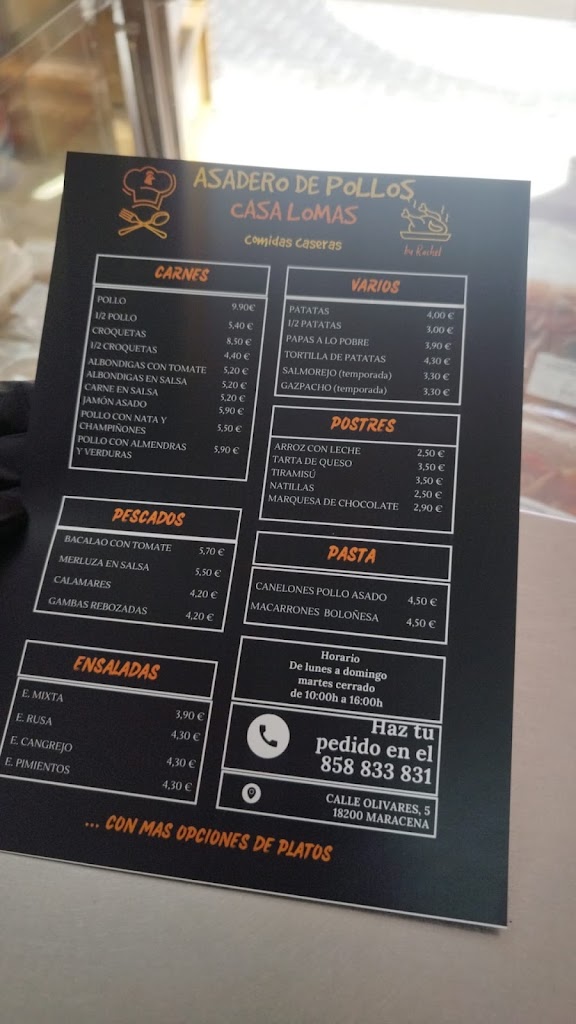 Asadero De Pollos Casa Lomas By Rachel — Carta