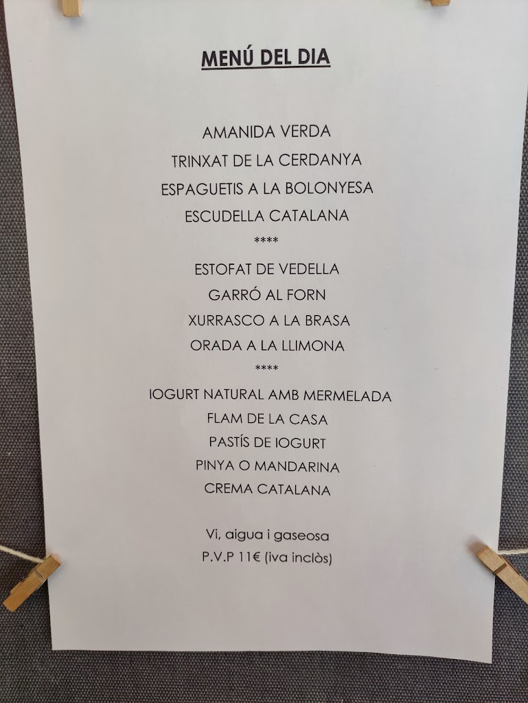 Restaurant Casa Ricard — Carta