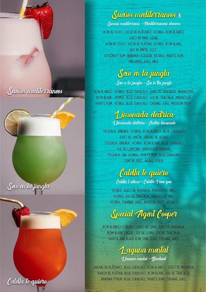 EL PARCE - Cocteleria, Bar & Restaurante — Carta
