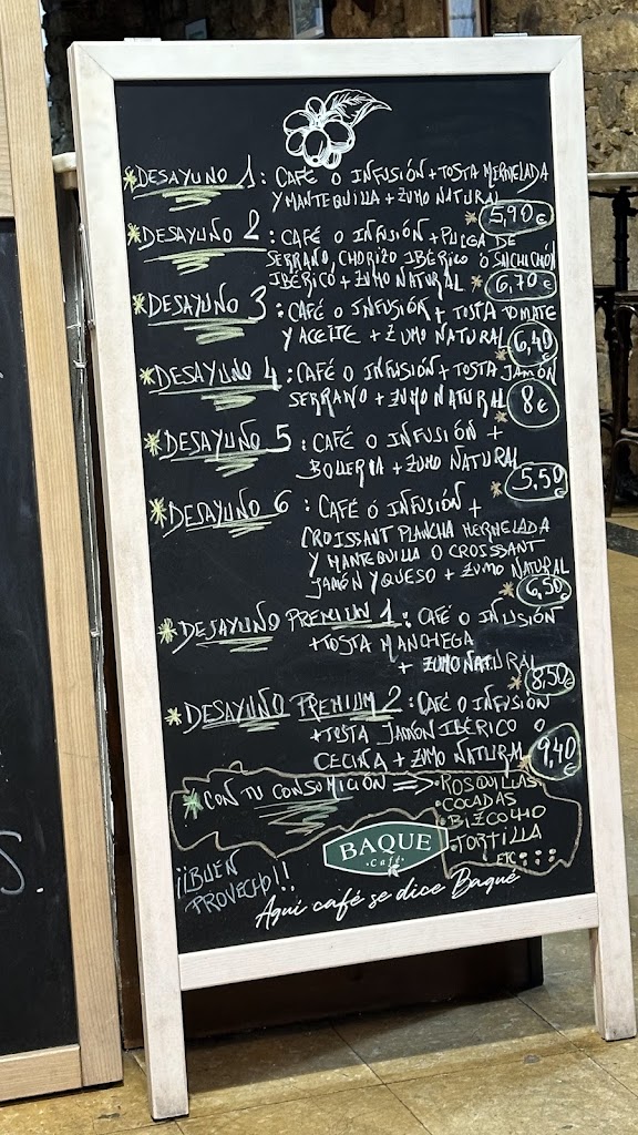 Cafeteria cafeto — Carta