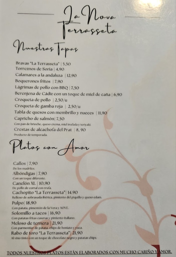 La Nova Terrasseta del Parc — Carta