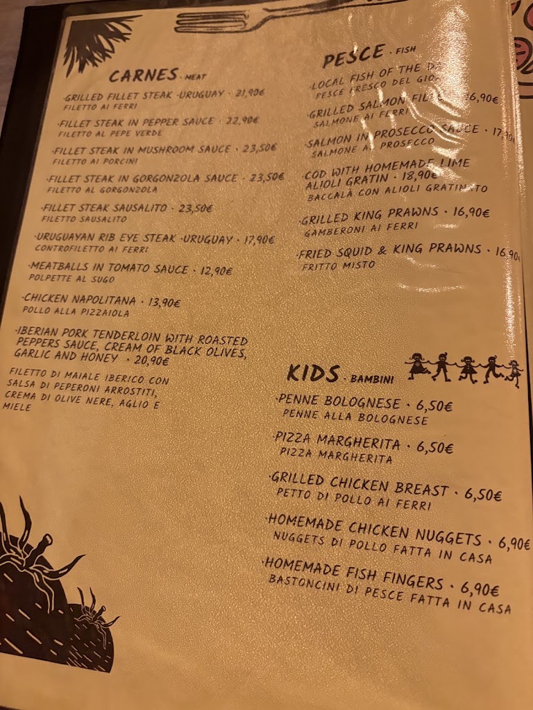 Restaurante Sausalito — Carta