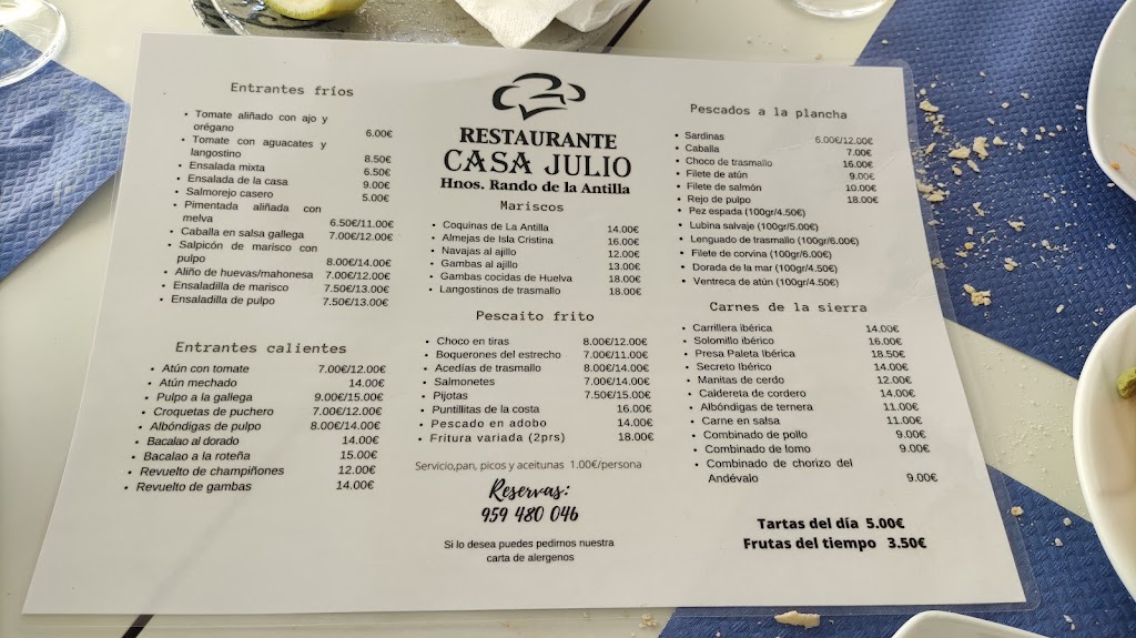 CASA JULIO RANDO — Carta