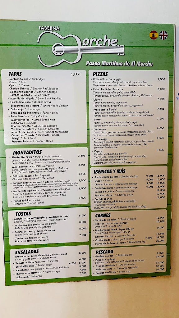 TABERNA MORCHE — Carta