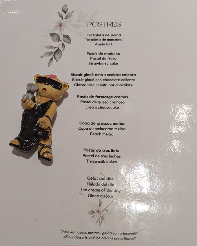 La Fabrica del Gel — Carta