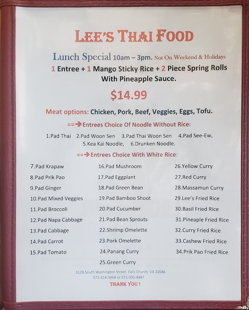 Lee's Thai Food