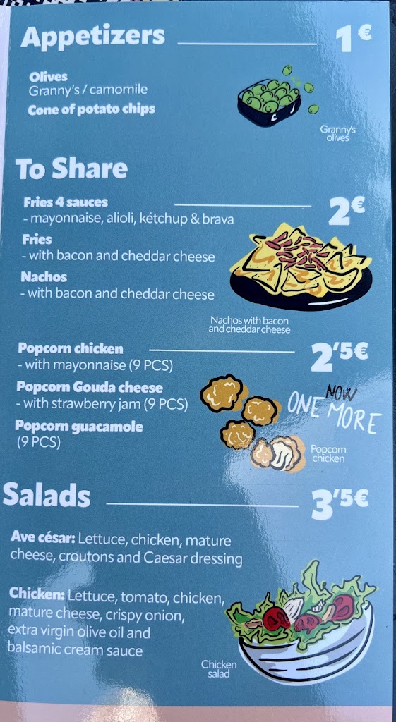 100 Montaditos — Carta