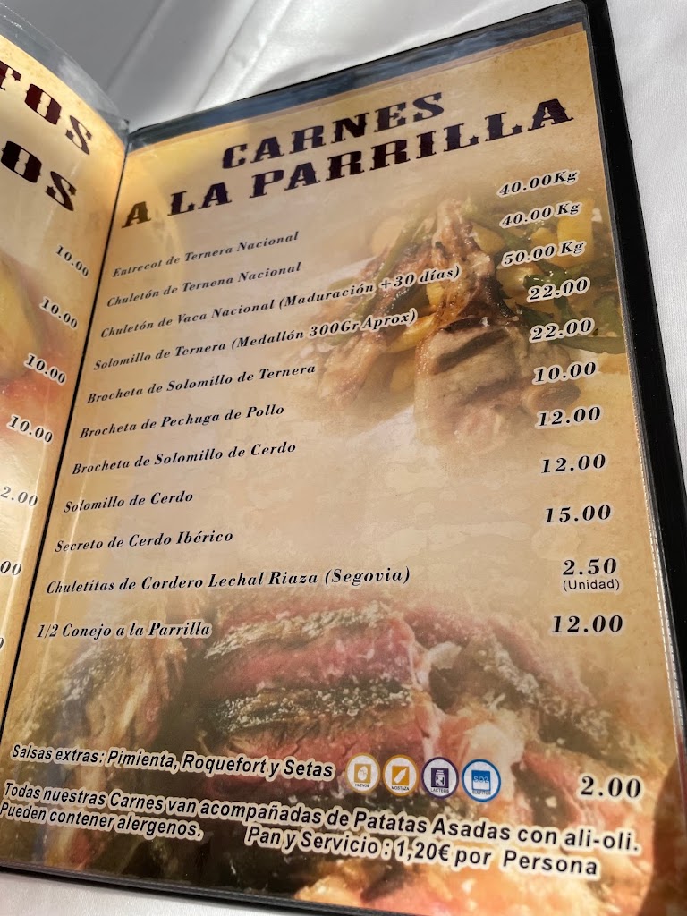 Restaurante Los Cabales — Carta