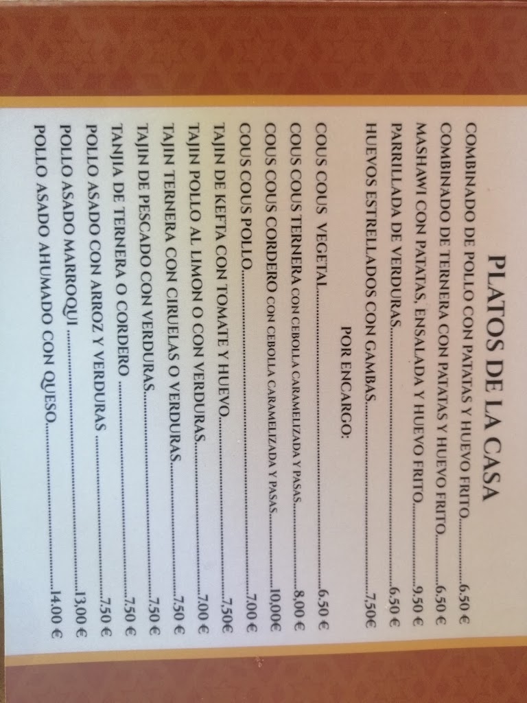 La Menara Marrakech — Carta