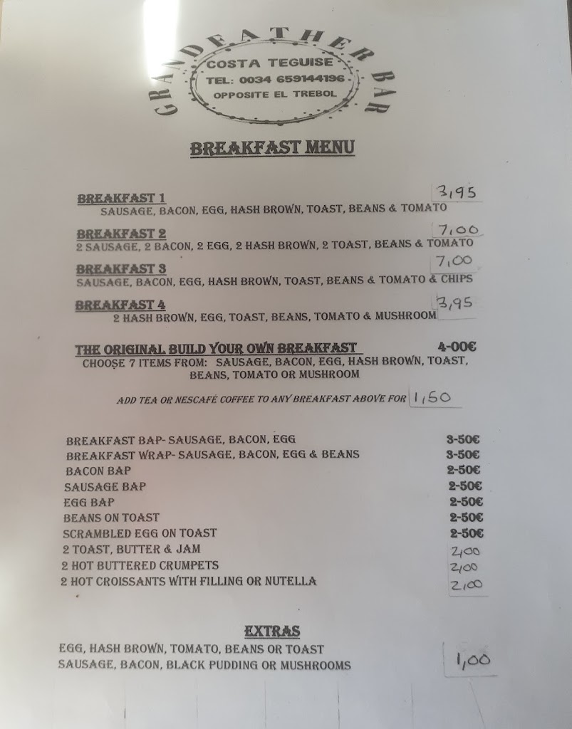 The Grandfather Bar — Carta